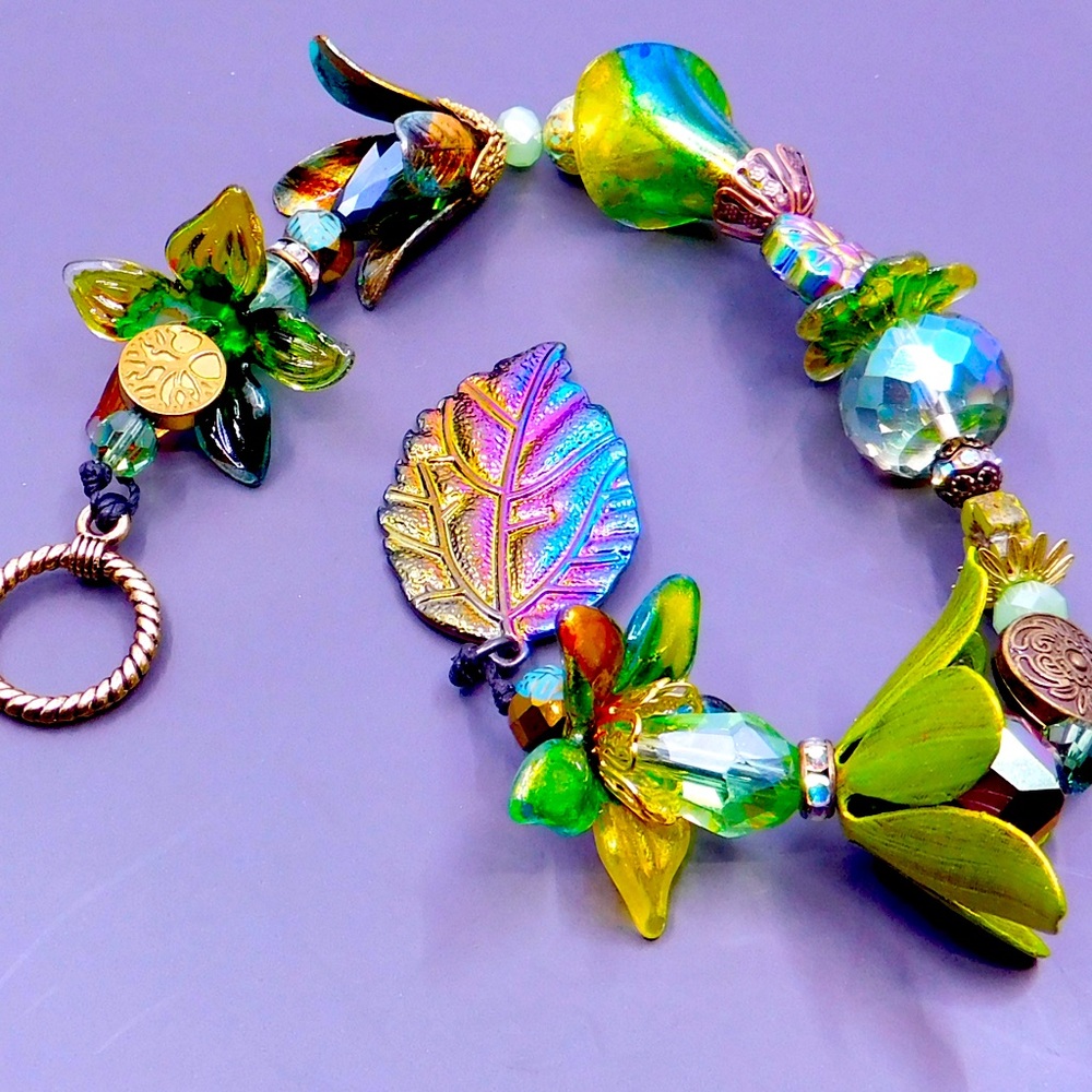 SOLD: Artisan Glass, Crystal & Metal Hanging from Luna Mountain Supply Company